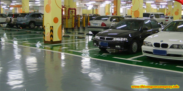 Sơn sàn epoxy cho tầng hầm giữ xe ô tô