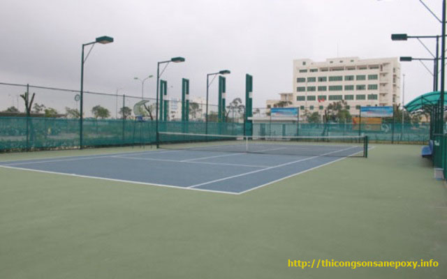 Thi Công Sơn Sàn Sân Tennis Sơn Sân Tennis Lớp Đệm TN-A